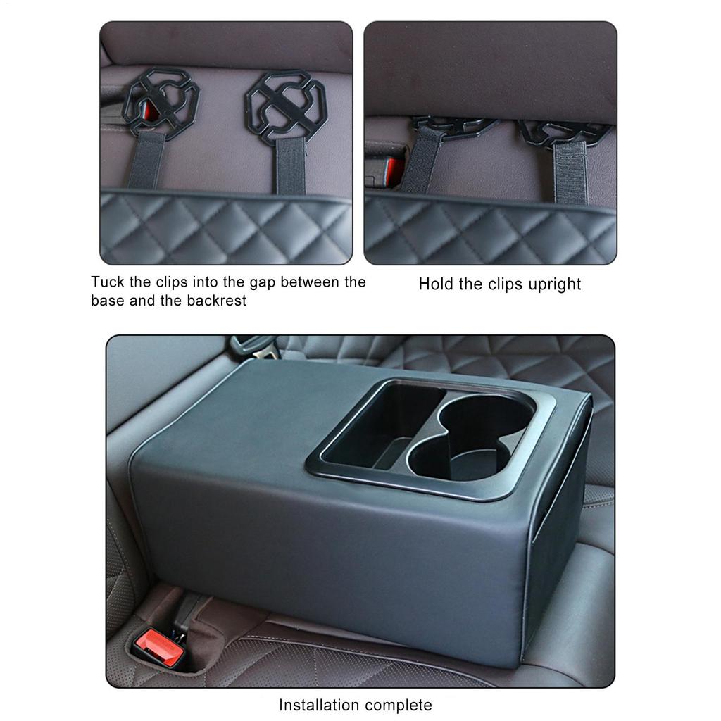 Car Rear Seat Armrest Box Automotive Interior Storage Organizer With Cup Holder Car Rear Seat Armrest 2 Row Console Box For SUV