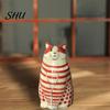 Real Flower Vase Dotted Cat Desktop Decoration Resin Cartoon Kitten Floral Plants Holder Indoor Dried Arrangement Container