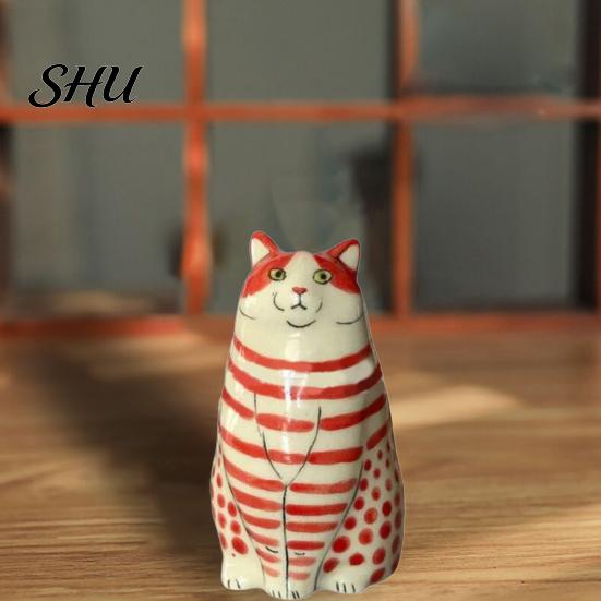 Real Flower Vase Dotted Cat Desktop Decoration Resin Cartoon Kitten Floral Plants Holder Indoor Dried Arrangement Container