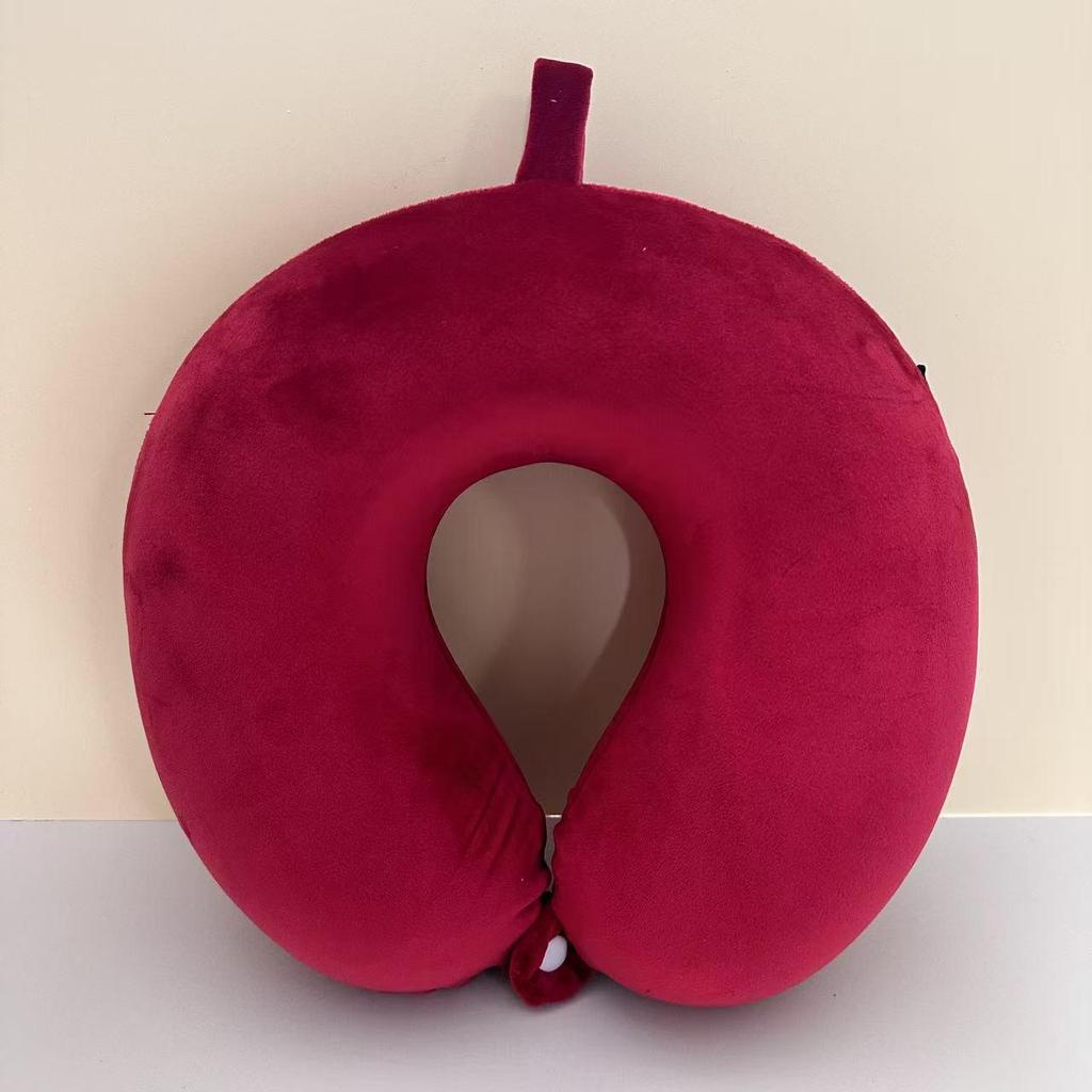 Portable Memory Foam U-shaped Travel Neck Pillow - Crystal Velvet Office & Airplane Nap Support