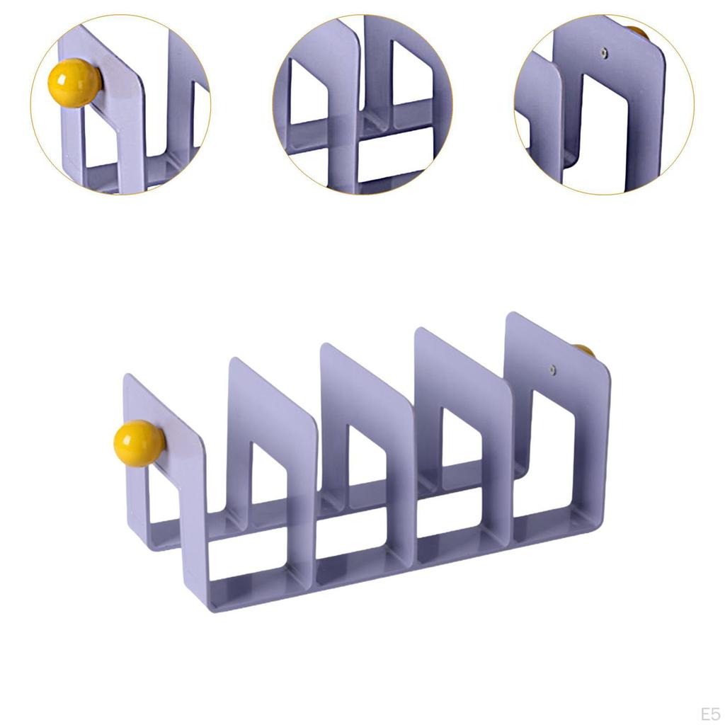 Acrylic Bookend Desk Bookshelf Book Stopper Home Non Skid Stationery File Folder Sorter Organizer