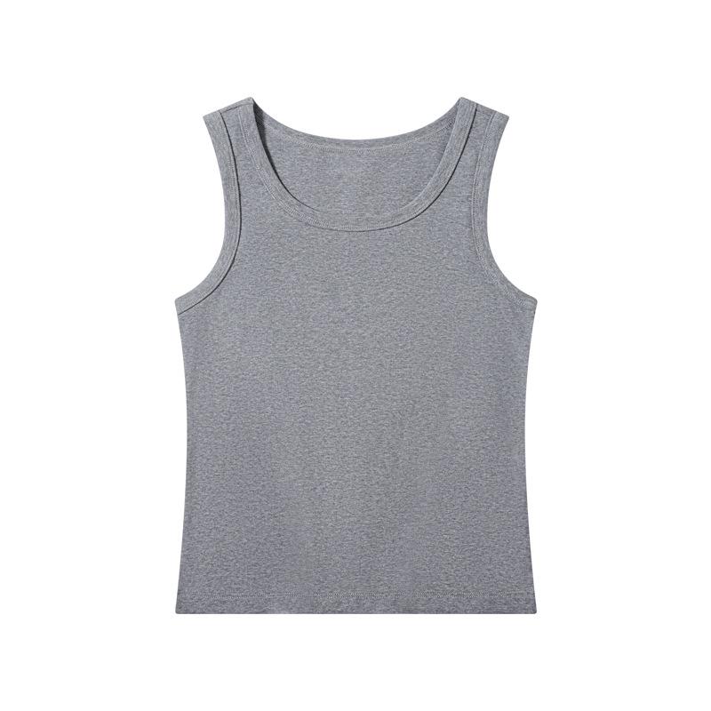 Women's Solid Color Camisole Vest T-Shirt: New Style Underarm-Covering, Slimming, Sleeveless Summer Base Layer