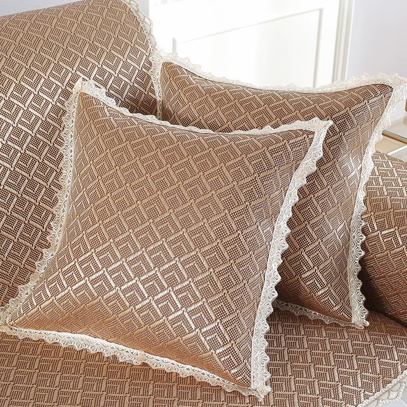 Summer Ice Silk Rattan Mat Sofa Cushion Simple Modern Breathable Non-Slip Summer Sofa Mat Cushion Cover Towel