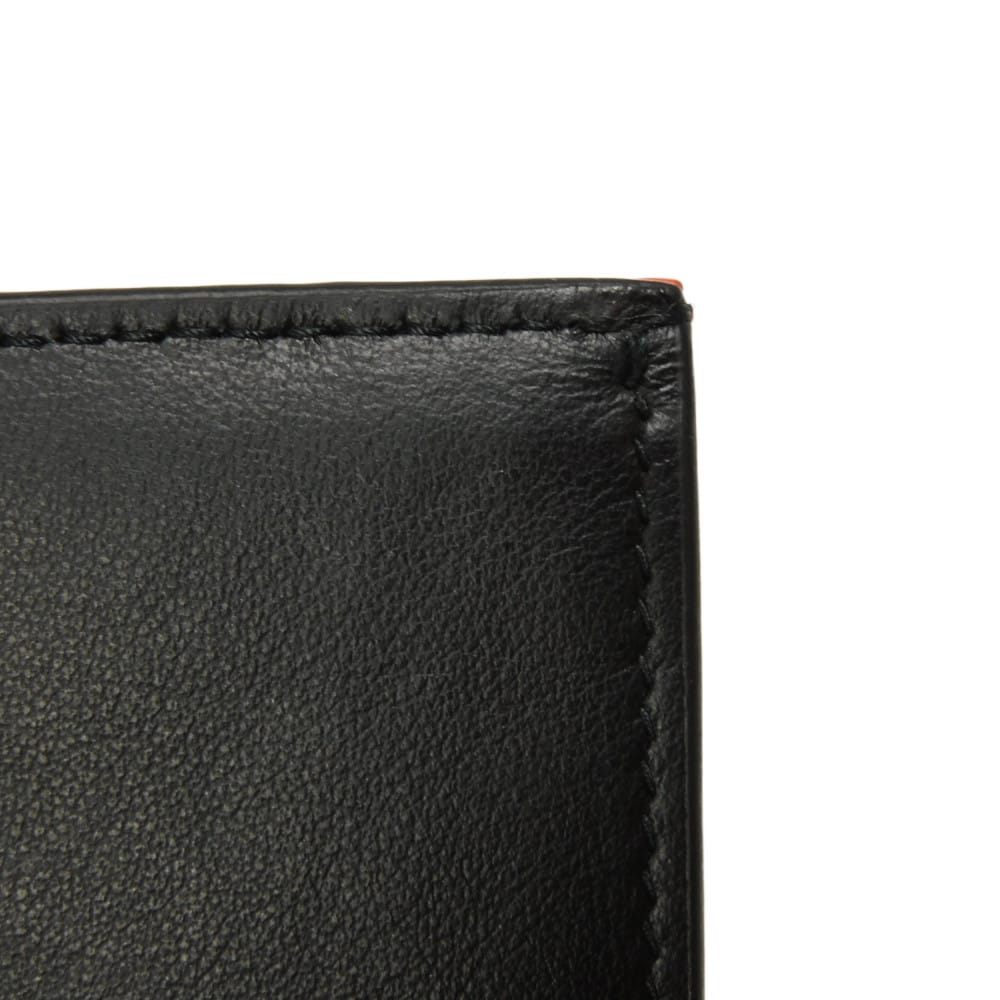 Used 10656 Dragon & Fire Compact Wallet 7941 Patent Embossed Multicolor Logo Charm Orange Red Unisex from Japan