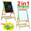 Wooden Kid Art Easel Double Sided Blackboard Magnetic Surface Multi Functional
