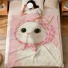 Kawaii Cartoon Kätzchen Katze mit Kapuze Flanell weiche warme Plüschdecke Sofa Wohnzimmer Haustier Zuhause Schlafzimmer Geschenk Heim Auto tragbar