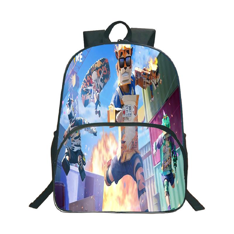 Shooter-Spiel Free Fire 3D-Druck Rucksack Junge Mädchen Lässige Schultasche Schüler Wasserdichter Rucksack Cartoon-Muster Rucksäcke