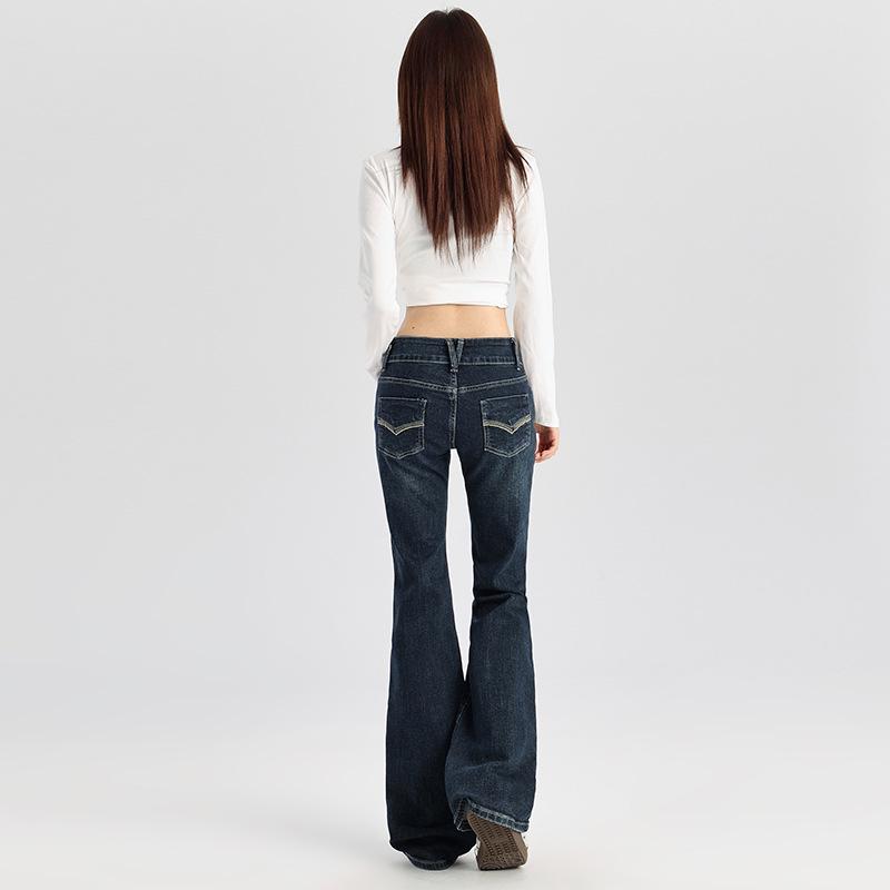 American Retro Spicy Girl Low-Rise Micro-Flare Bell Bottom Jeans - Women's Petite & Plus Length