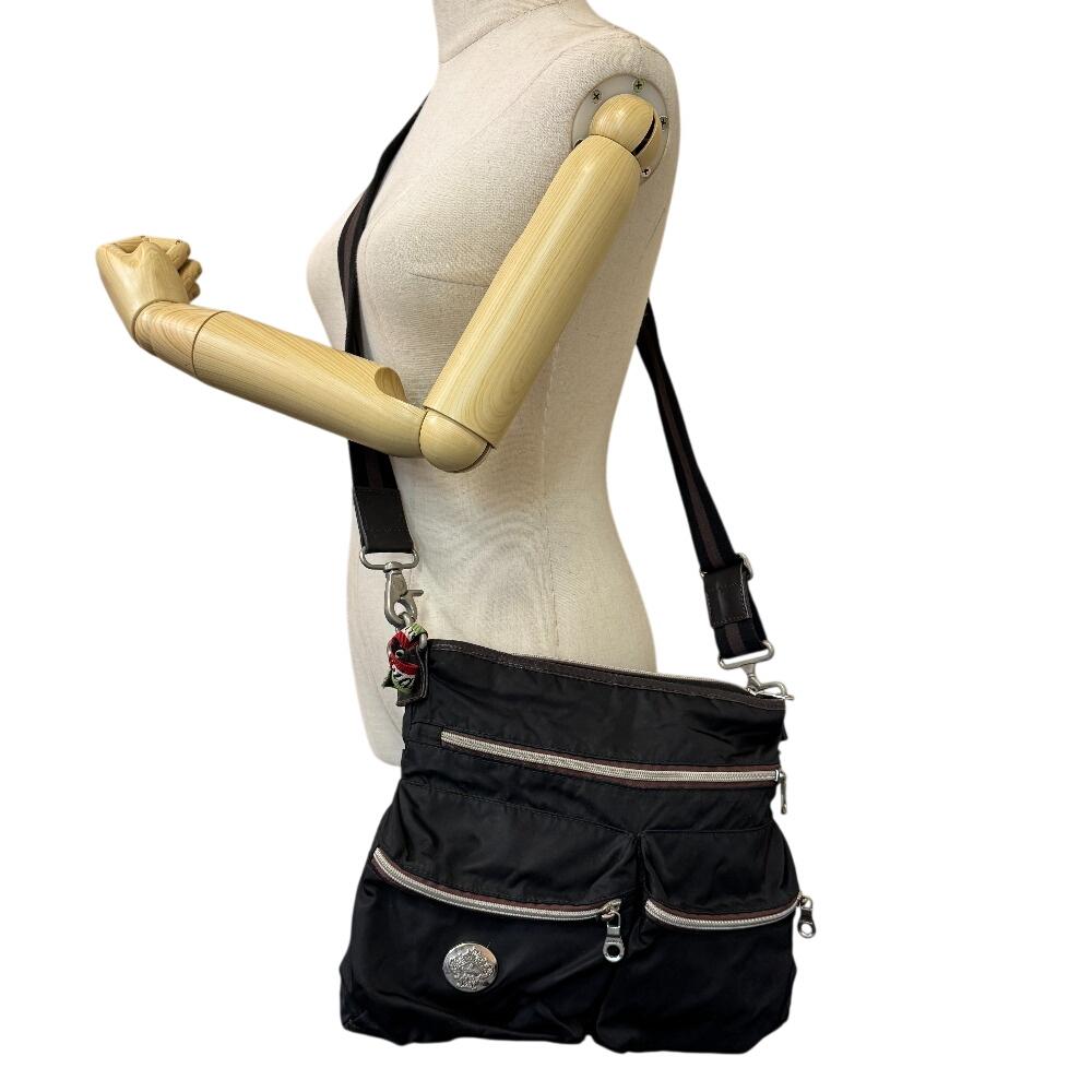 Orobianco Logo Nylon Shoulder Bag Charcoal Nylon Mens Used
