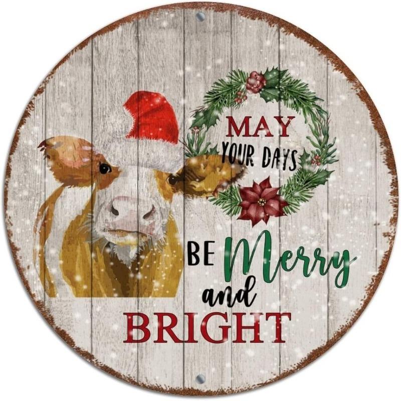 Hexenbesen Halloween Schild, Runde Aluminium Wandplakette 20x20cm