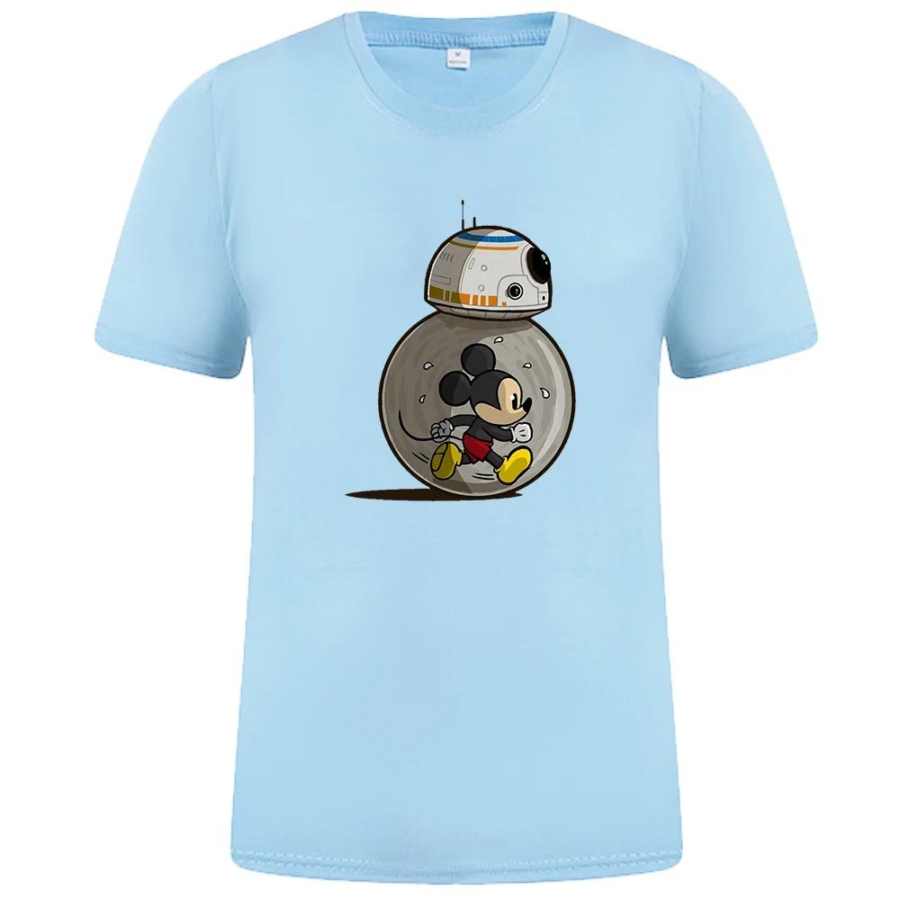Běžecké tričko s potiskem Mickey Mouse pro muže Disney Star Wars Zábavné tričko Letní bavlněný top Harajuku móda Pánské tričko