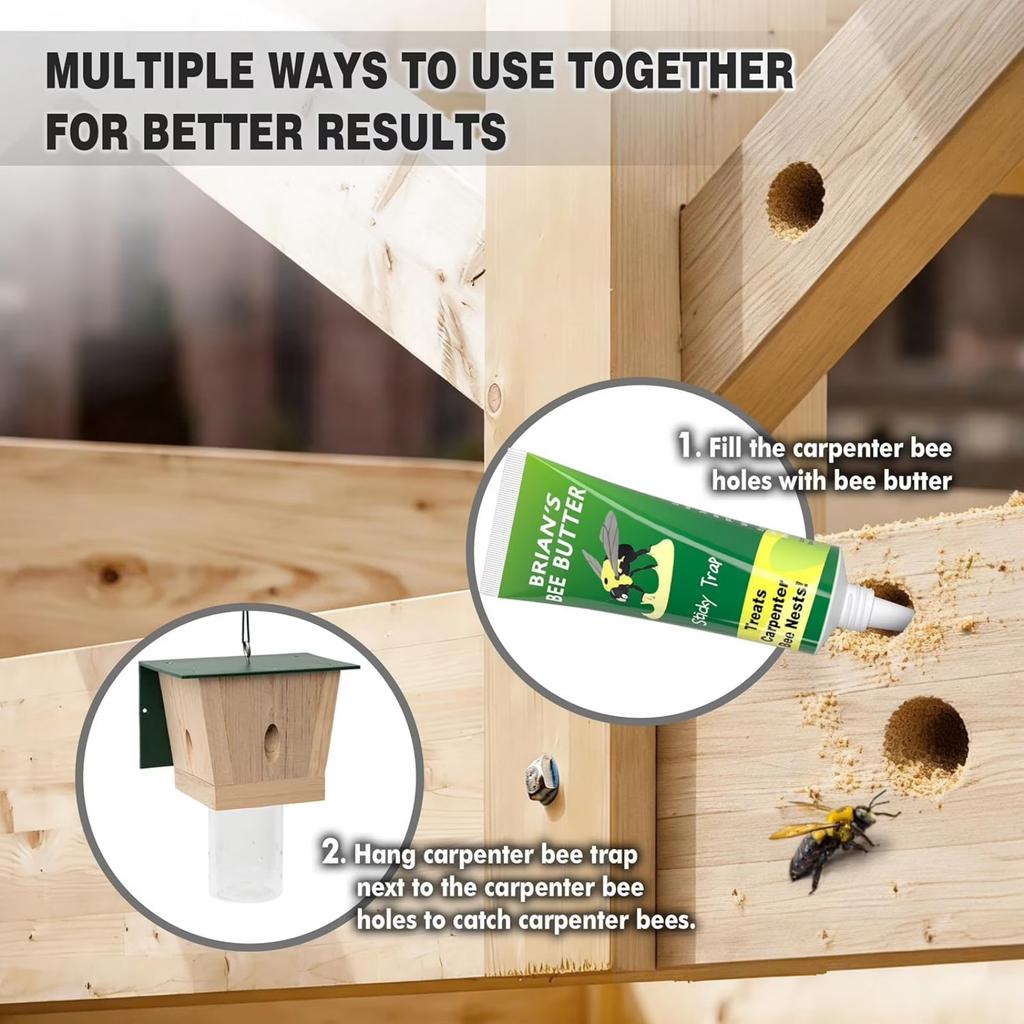 Outdoor Wooden Hanging Bee Trap House Shape Design for Effective Bee Capture with Transparent Collection Chamber