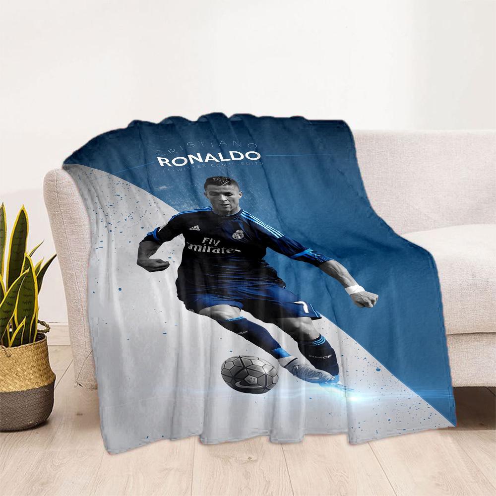 Ronaldo's Soccer Player Celebration Blanket Durable Comfort Suitable for Bed Office Chair Couch Four Seasons Universal Playful Design