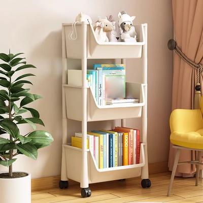Trolley Bookshelf Movable Bookshelf Mobile Kitchen Storage Rack Snack Cart Storage Rack Multi-Layer Storages Shelve With Wheels