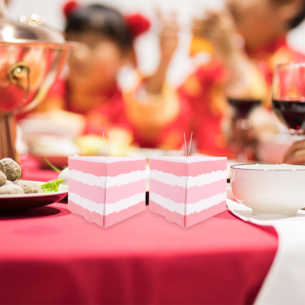 10 Pcs Triangular Cake Shape Birthday Party Creative Gift Box Favor Boxes Kraft Paper Case Bride Candy Holder