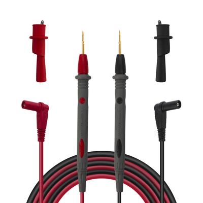 Electronic Test  S Test Probes Multimeter  S with Crocodile Clips Gold Plated Super Sharp Tips Silicone Test Lines