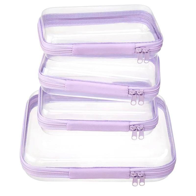 Travel Organizer Pvc Soft Bag With Zipper For Cosmetic And Clothing Storage
