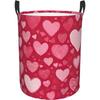 Valentine Day Print Circular Hamper Laundry Hamper Single Layer Household Office Organizer Basket