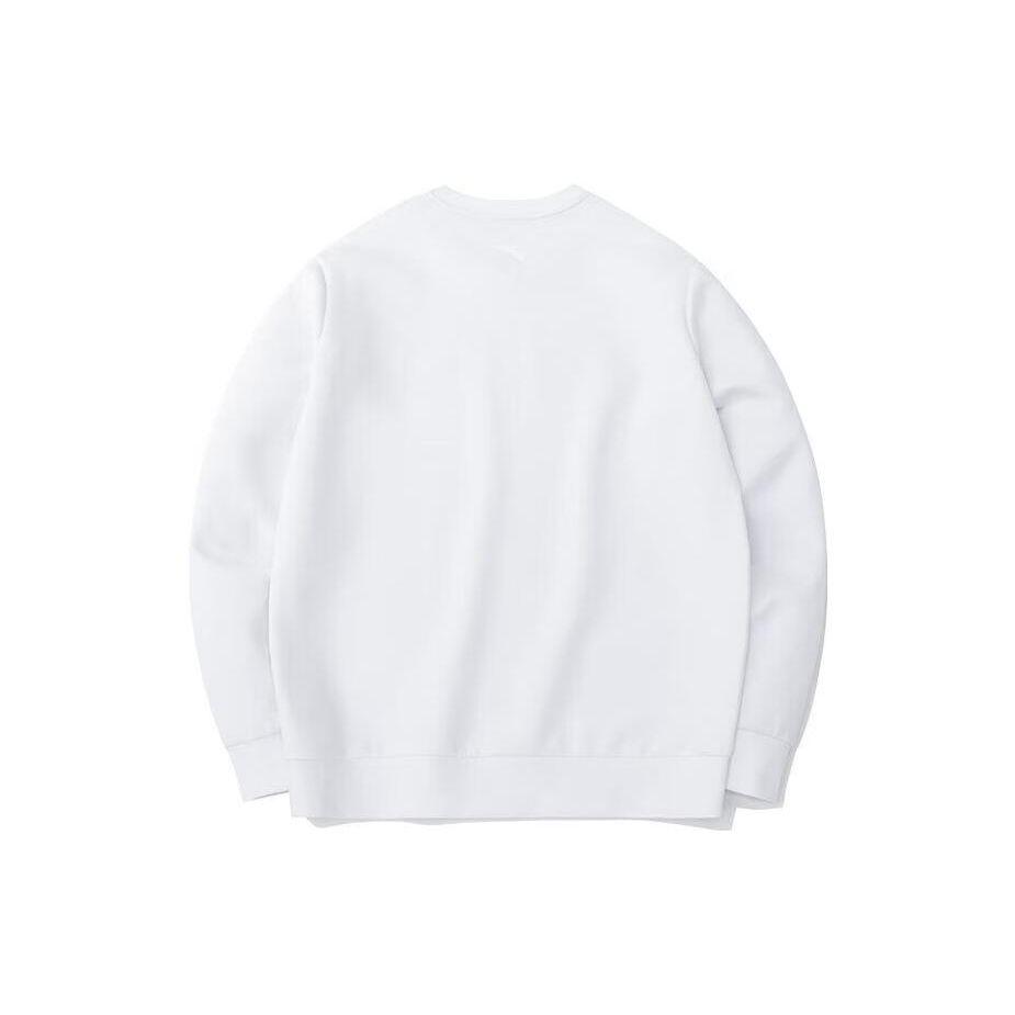 Anta Comprehensive Training Series Logo Print Round Neck Loose Sweatshirt Men Sweatshirt Pure-White 152317725-1