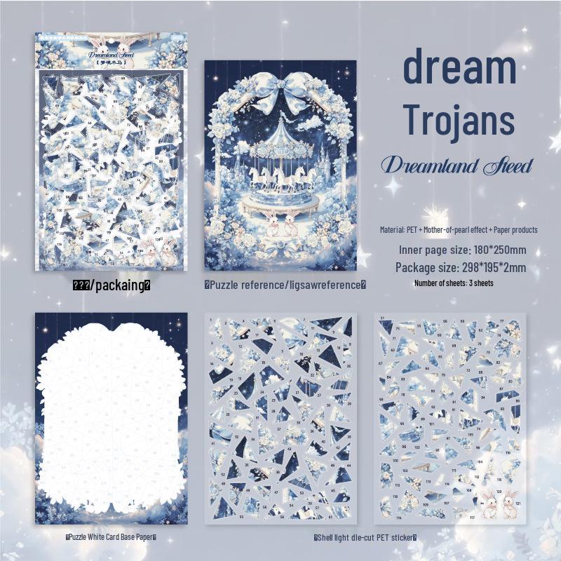 Good Night Cloud Poem Puzzle Stickers: Retro Classical DIY Decor - 3 Styles