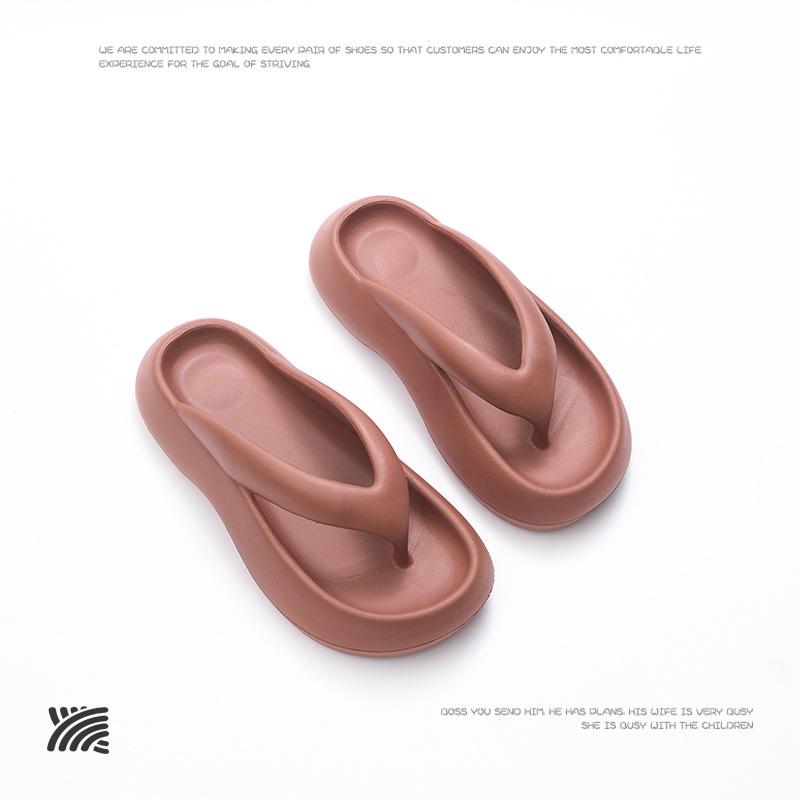 

Летние женские тапочки на толстой подошве из материала EVA, модные домашние универсальные водонепроницаемые и противоскользящие пляжные тапочки 40-41 коричневый