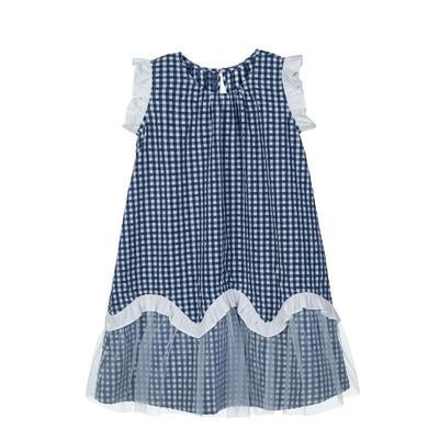 Girls' Sweet Plaid Vest Princess Dress