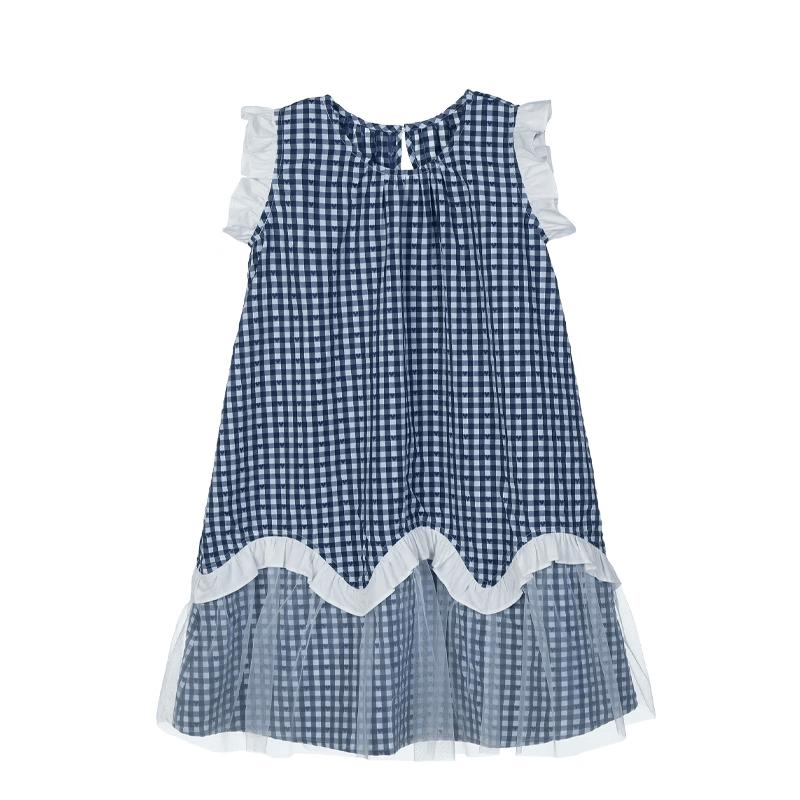 Girls  Sweet Plaid Vest Princess Dress 160