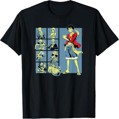 Anime Pirate Character Grid T-Shirt