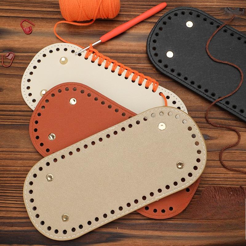 Handmade Bag Accessories Leather Base 22*10cm52 Hole Oval Bag Bottom Accessories for Base Plate for DIY Braided Bags