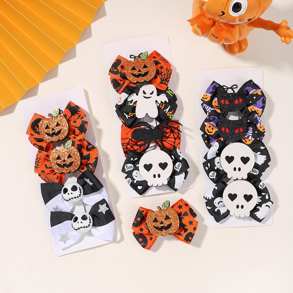 8Pcs/Set Halloween Hair Clips Ghost Skull Pumpkin Hairpin Festival Party Funny Baby Hair Accessories For Kid Hairclip Gift Quality