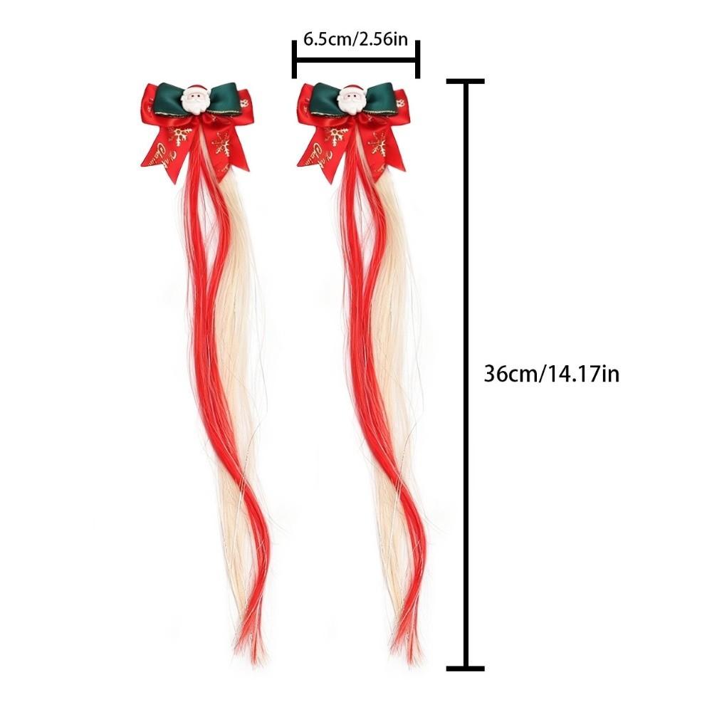1/2Pcs Vibrant Festive Hairpin Ornament Santa Claus Wig Braid Hair Tie  Christmas Party