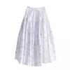 Women's Spring/Summer Handmade A-Line Maxi Skirt - Slim-Fit with Embroidered Lace Trim & Ditsy Floral Print - Sweet Feminine Style
