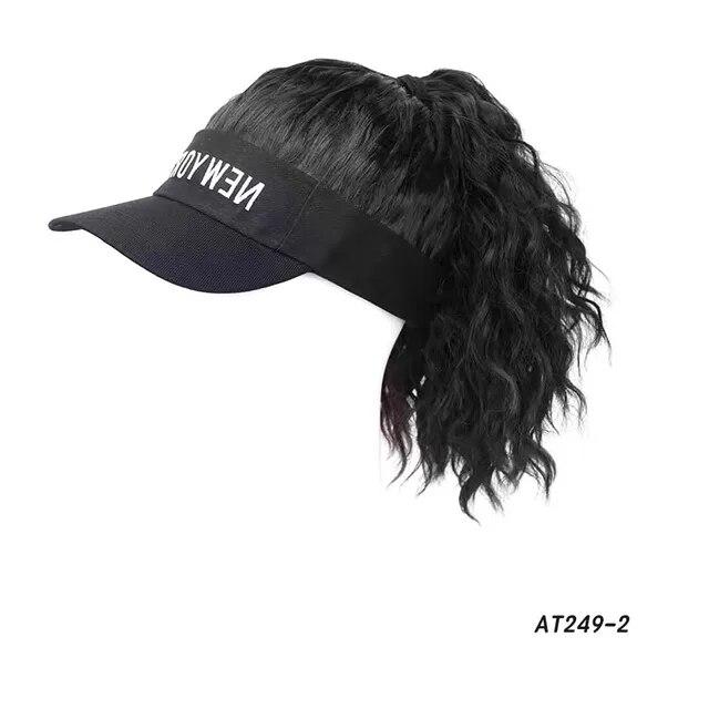 Pălărie Perucă cu păr sintetic Pălărie de soare de vară șapcă de baseball Păr scurt ondulat și ondulat posturi pentru femei Moda