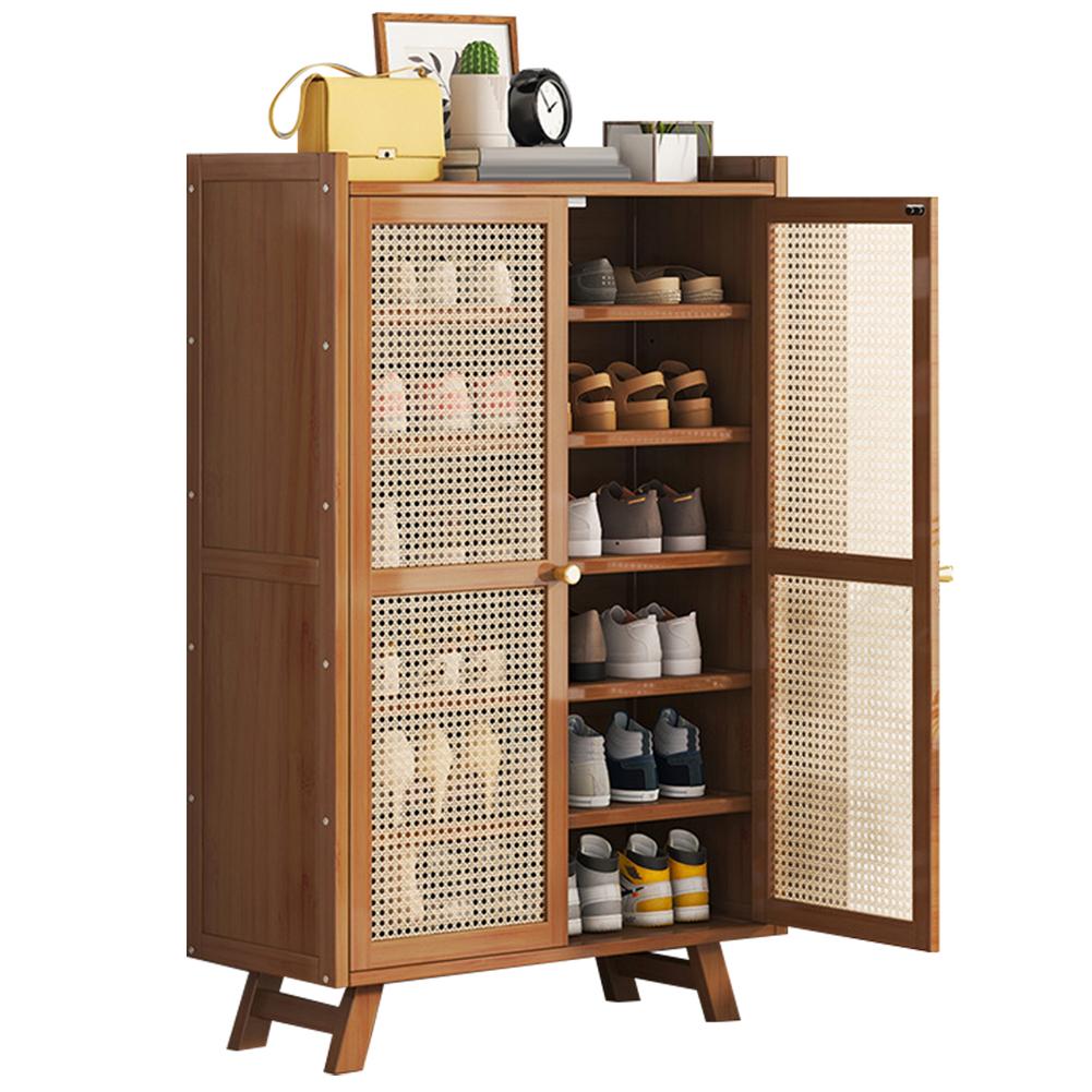 

5/7-ярусный органайзер для обуви с дверцами, отдельно стоящая обувница, деревянные полки для хранения обуви для прихожей, коридора, гардеробной