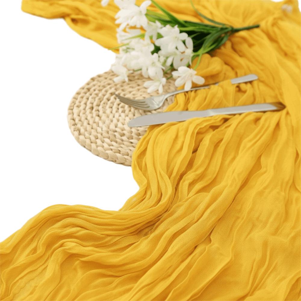 Gift Semi Sheer Cheesecloth Table Runner 35×70 Inch Polyester Boho Table Flag Boho Gauze Table Cloth Garden Party