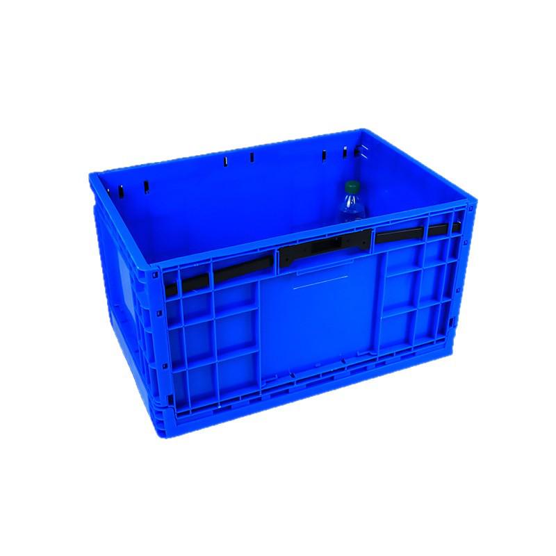 Rectangular Folding Storage Box with Lid for Outdoor, Supermarket, and Fruit Logistics 400x300mm Lid синий