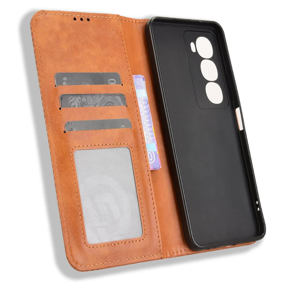 For itel City 100 4G Leather Case Wallet Stand Retro Texture Phone Cover