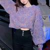 Autumn/Winter Sweater Loose Lantern Sleeve Sweater Korean Coarse Needle Color Knitted Sweater