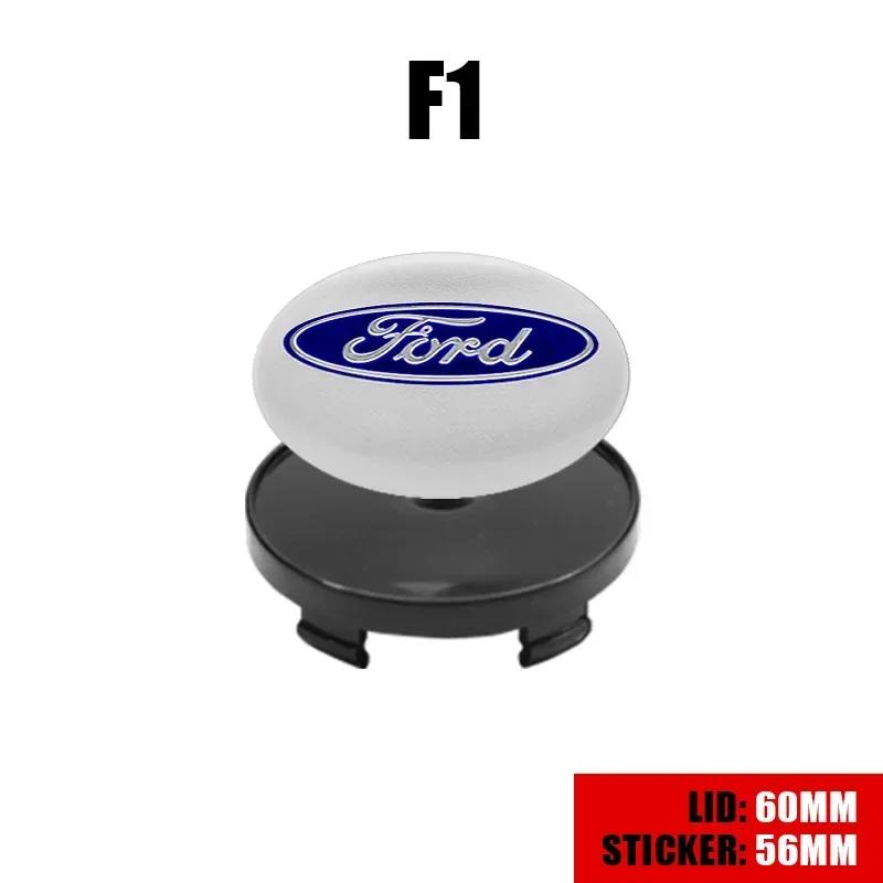 4pcs 60mm Car Styling Wheel Hub Center Caps Rim Cover Badge Emblem For Ford ST Focus Fiesta Ranger Mondeo Kuga Mustang Transit