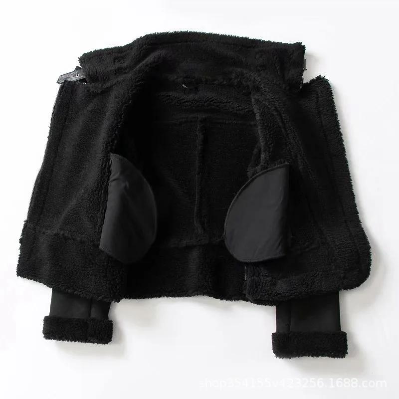 Autumn Winter Style Suede Suede Surface Fur Integrated Warm Jacket Locomotive Clothing Women