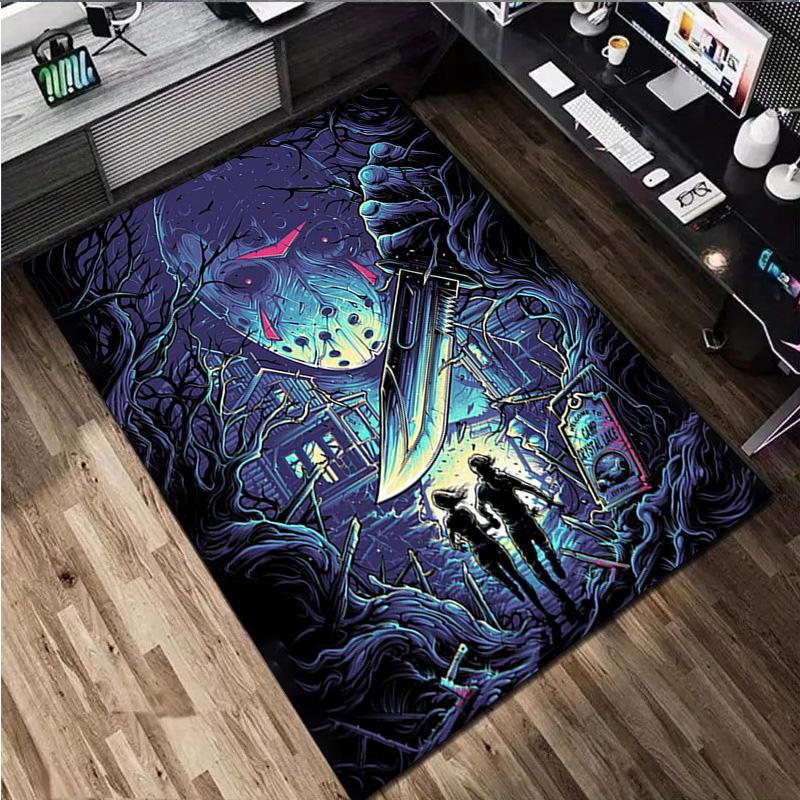 1Pc Jason Print Rug - Home Decoration Carpet For Living Room Bedroom Flooring Computer Chair Area Rug