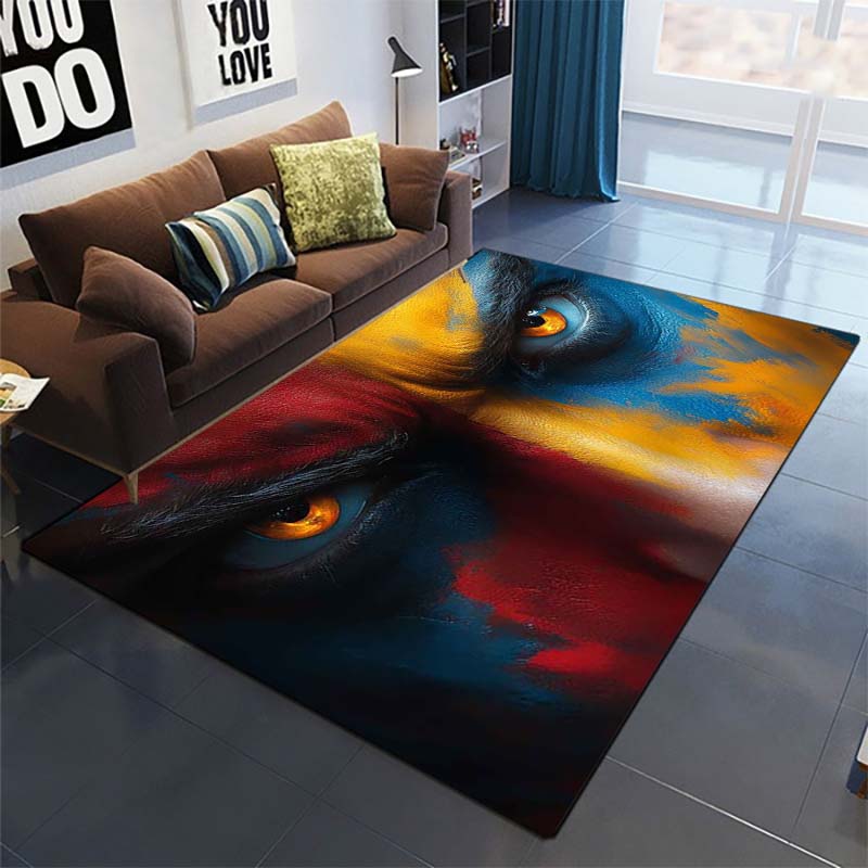 

Post-Apocalyptic Skull Area Rug, Glowing Eyes Roller Coaster Scene Non-Slip Floor Mat 40x60cm( 15x23in )