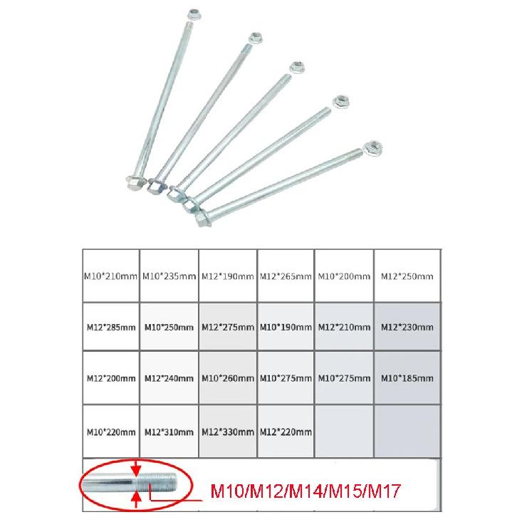 Motorradradachse 12mm/15MM/17mm für Honda Yamaha Suzuki Loncin KTM Lifan 100cc-600cc Länge 210mm-305mm Achse Mit Mutter