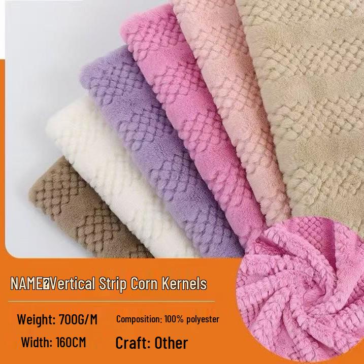 Vertical Stripe Corn Kernel Rabbit Fur Fabric for Clothing, Toys, Bags & Shoes