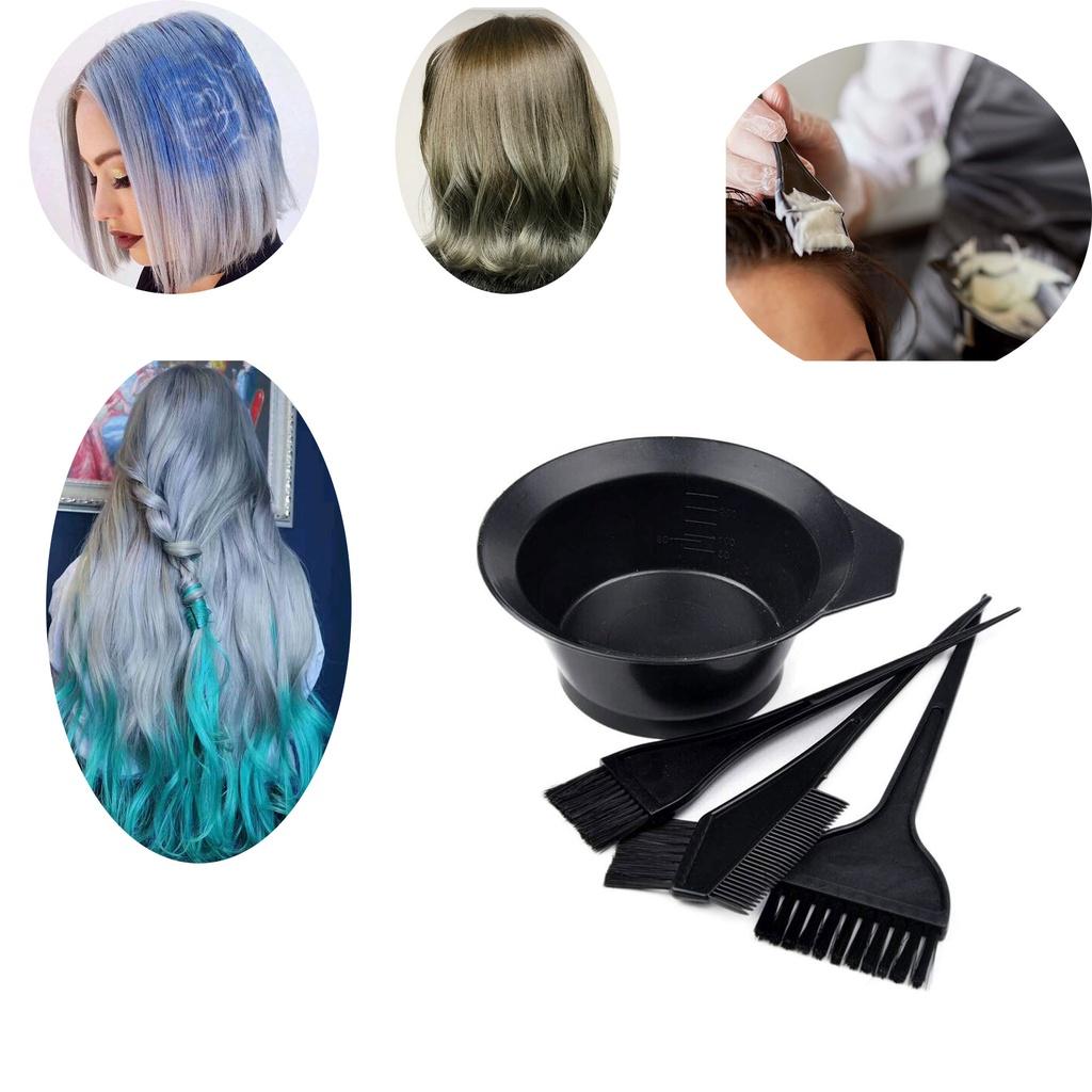 Pro Hair Coloring Accessory Kit 4-pack Hairdressing Brush Bowl Set For Salon Home Use