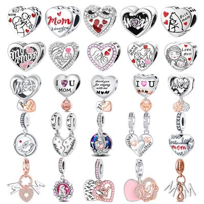 Copper Loving Mom Hugs Mother'S Day Beads Charms Fit Originalbracelet Charm Bead Diy Female Jewelry Bracelet Charms