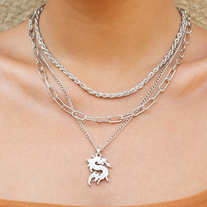 Wheat ear fringed necklace hip hop adjustable jewelry women's simple versatile leaf pendant collarbone chain