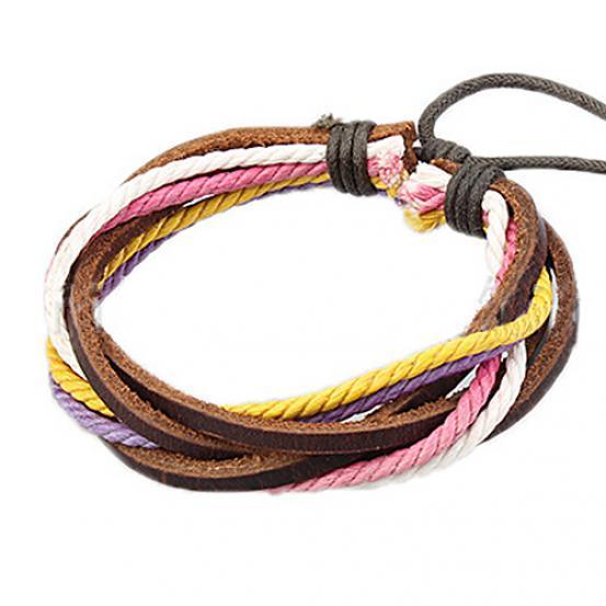 Unisex punk mode smycken charm konstläder armband flätad rep armring