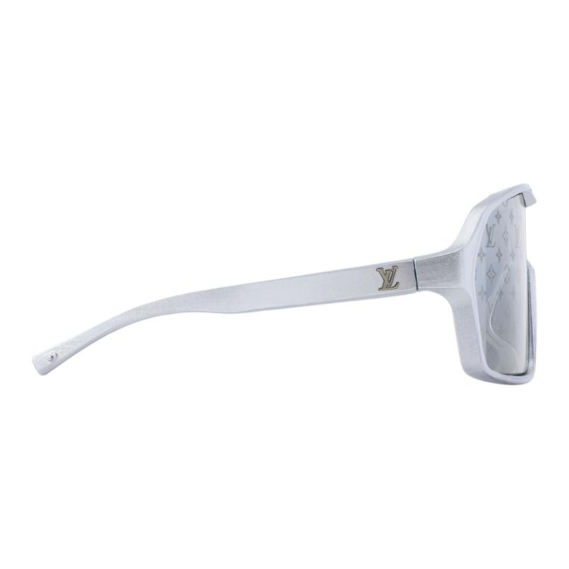 Louis Vuitton Unregelmäßige Sonnenbrille mit LV-Buchstaben Damen Sonnenbrille Silber Z3103U