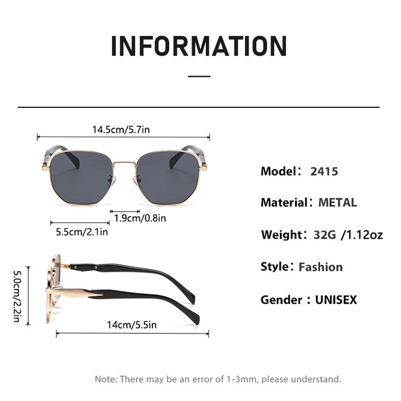 New Sunglasses -  Lens - Men's and Women's Metal Fashion Glasses 2415